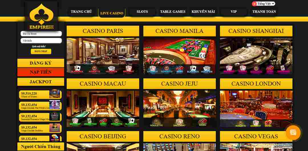 Empire Casino - Thiên đường bài bạc đẳng cấp của các tay chơi đỉnh cao